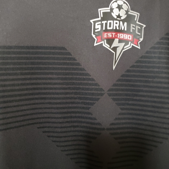 Adidas gray climalite tee Storm FC size XL ladies soccer tee stripe design. - Picture 4 of 6